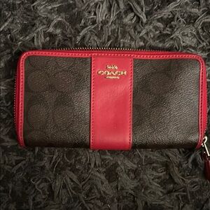 Coach Red and Brown Women's Wallet